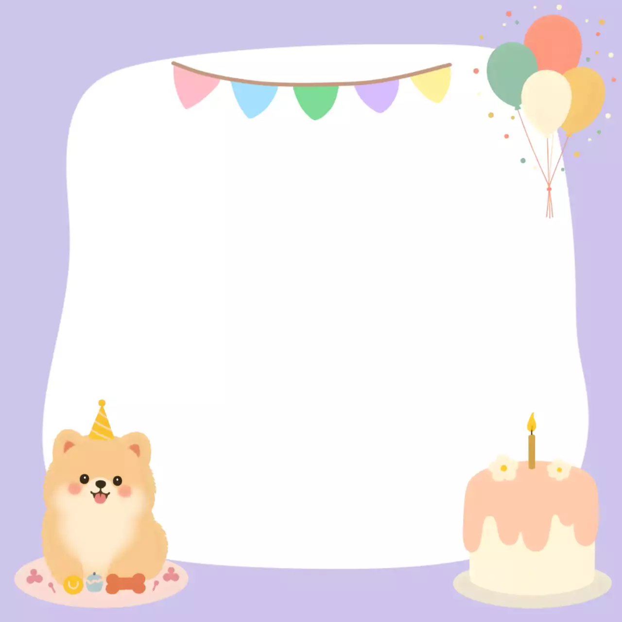 보라색 귀여운 생일 포토 프레임