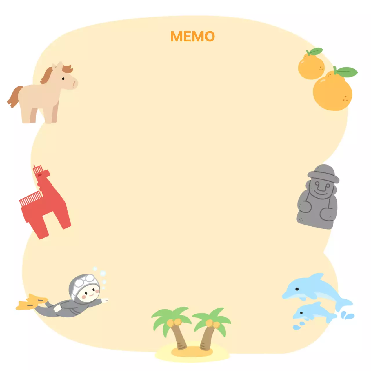 노란색 미니멀 메모 다이어리