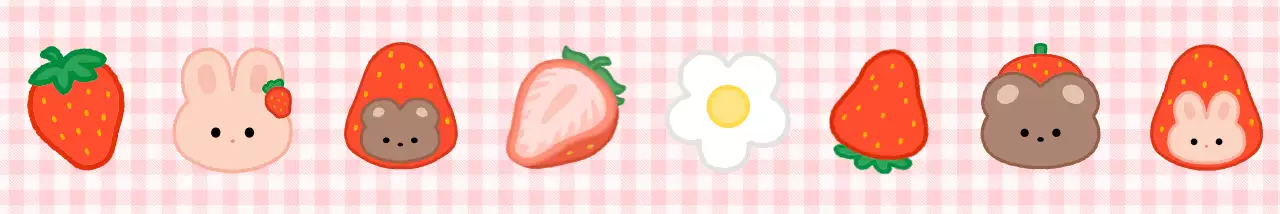 핑크 아기자기한 딸기 캐릭터 스티커