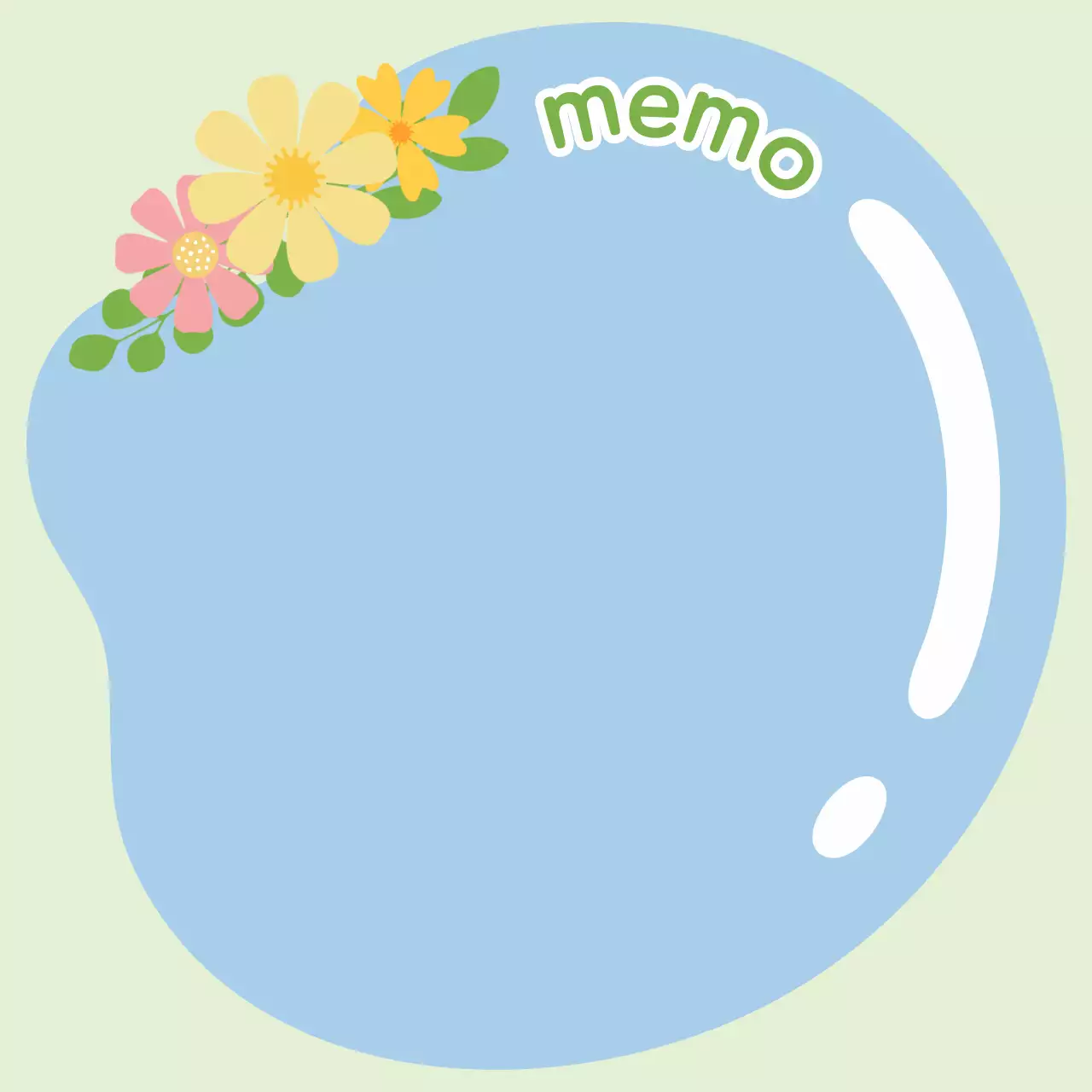 하늘색 아기자기 꽃잎 물방울 문구