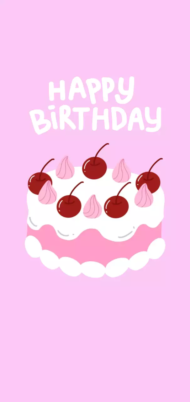 핑크색 귀여운 생일축하 파티