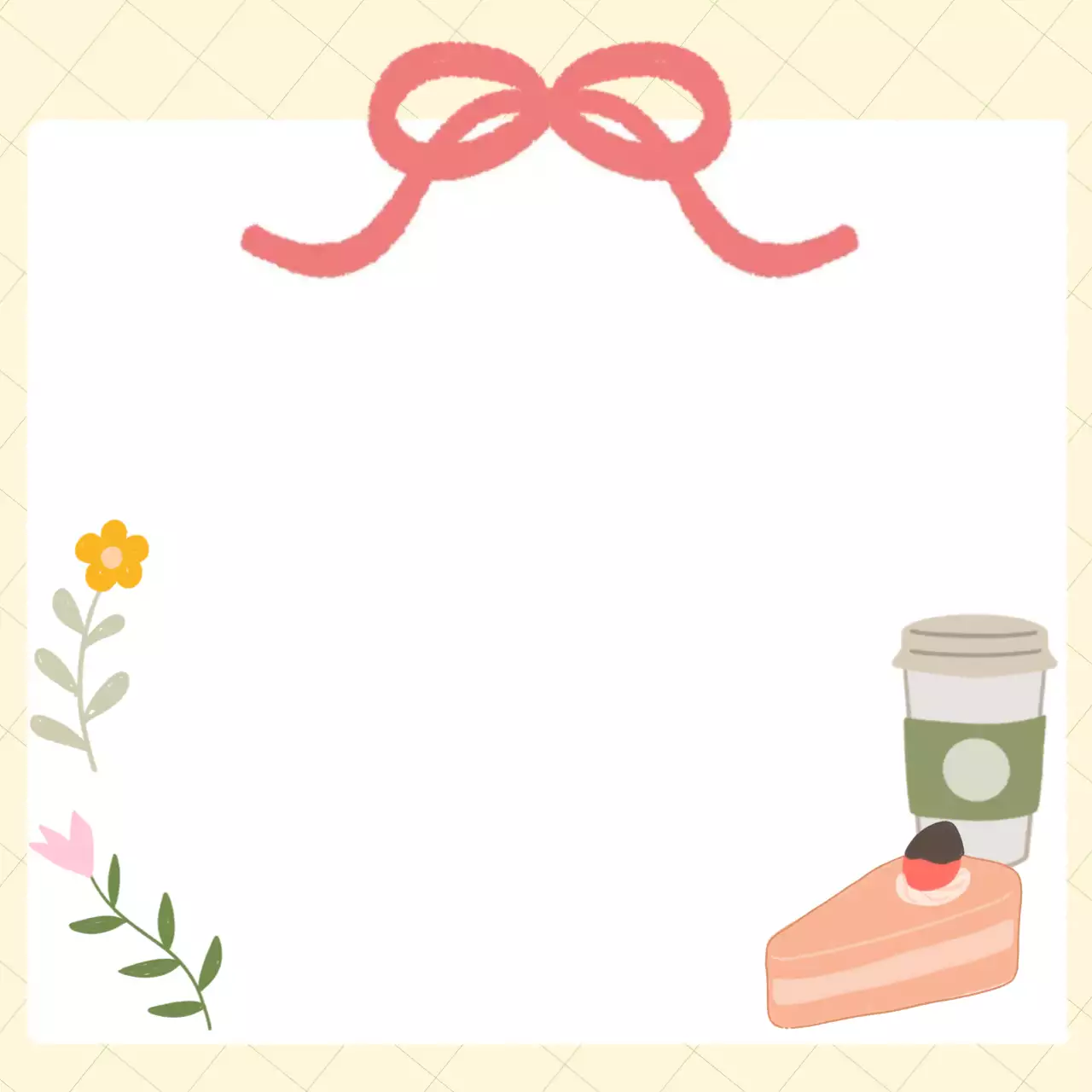 연노랑색 심플 편지