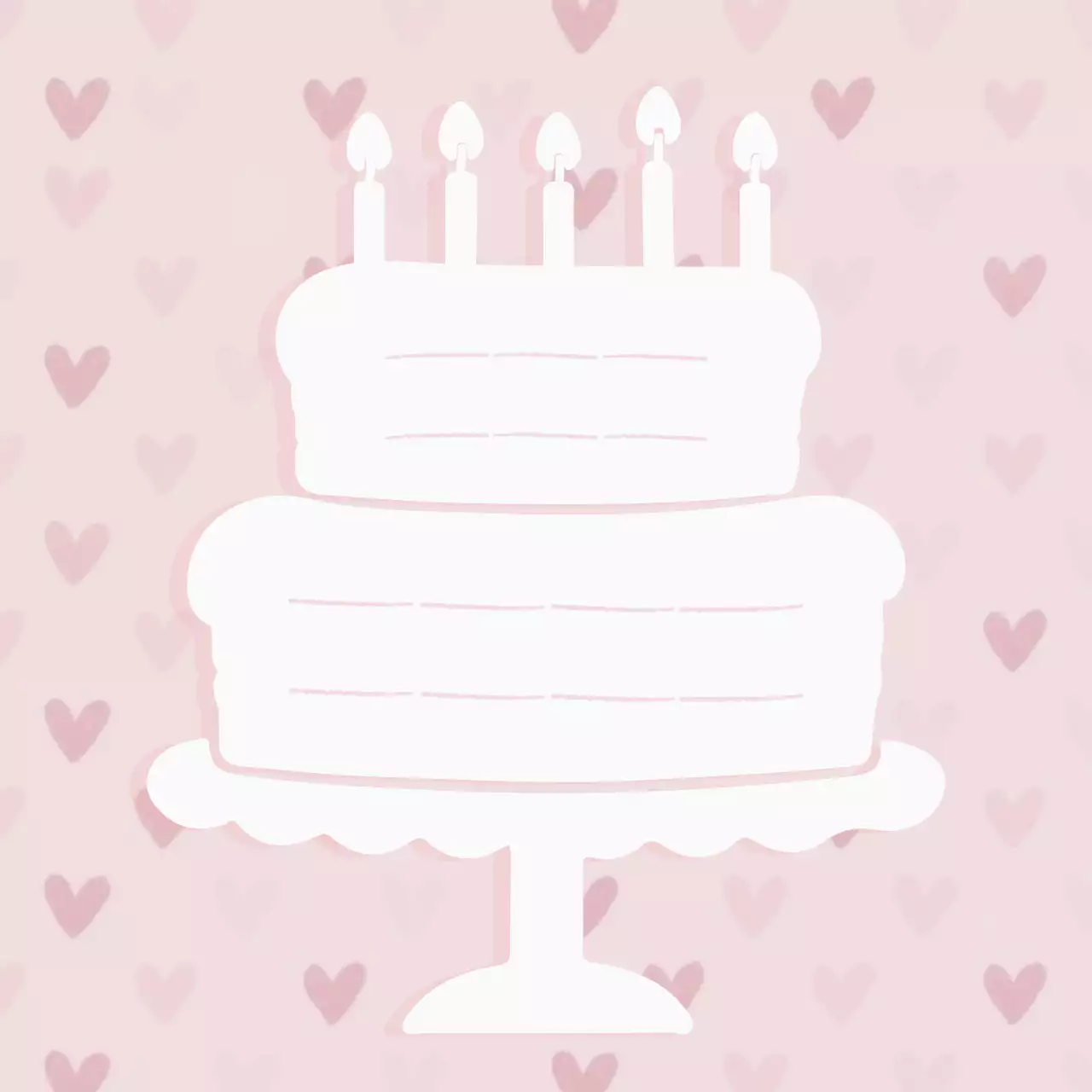 핑크 아기자기한 생일 축하