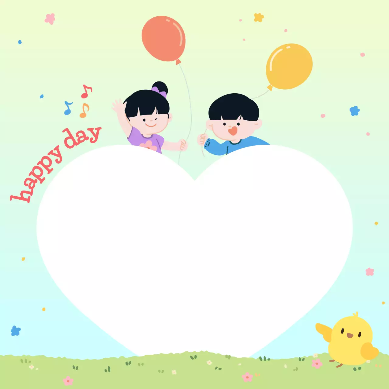 노랑 아기자기한 어린이날 기념