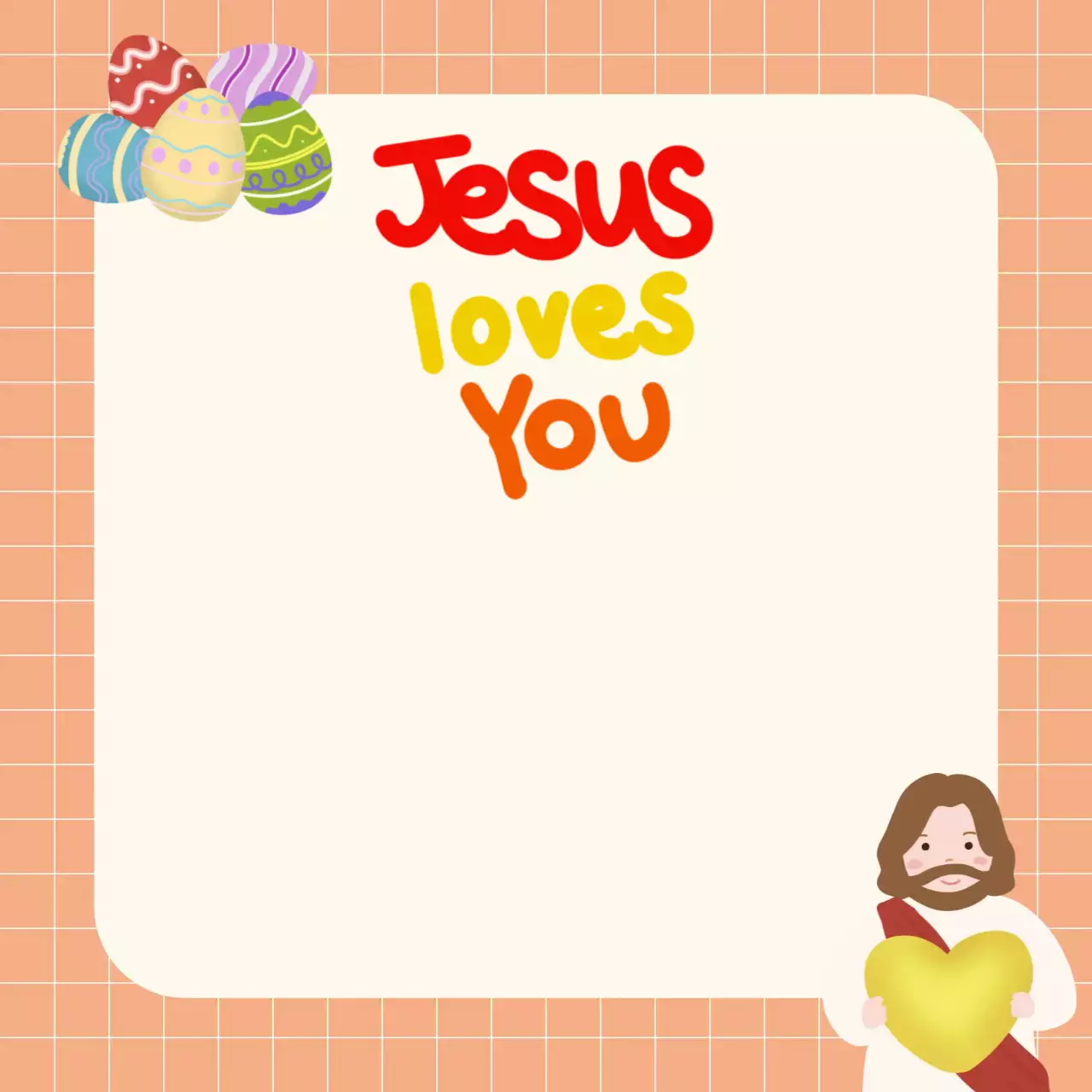 주황색 미니멀 부활절 안내