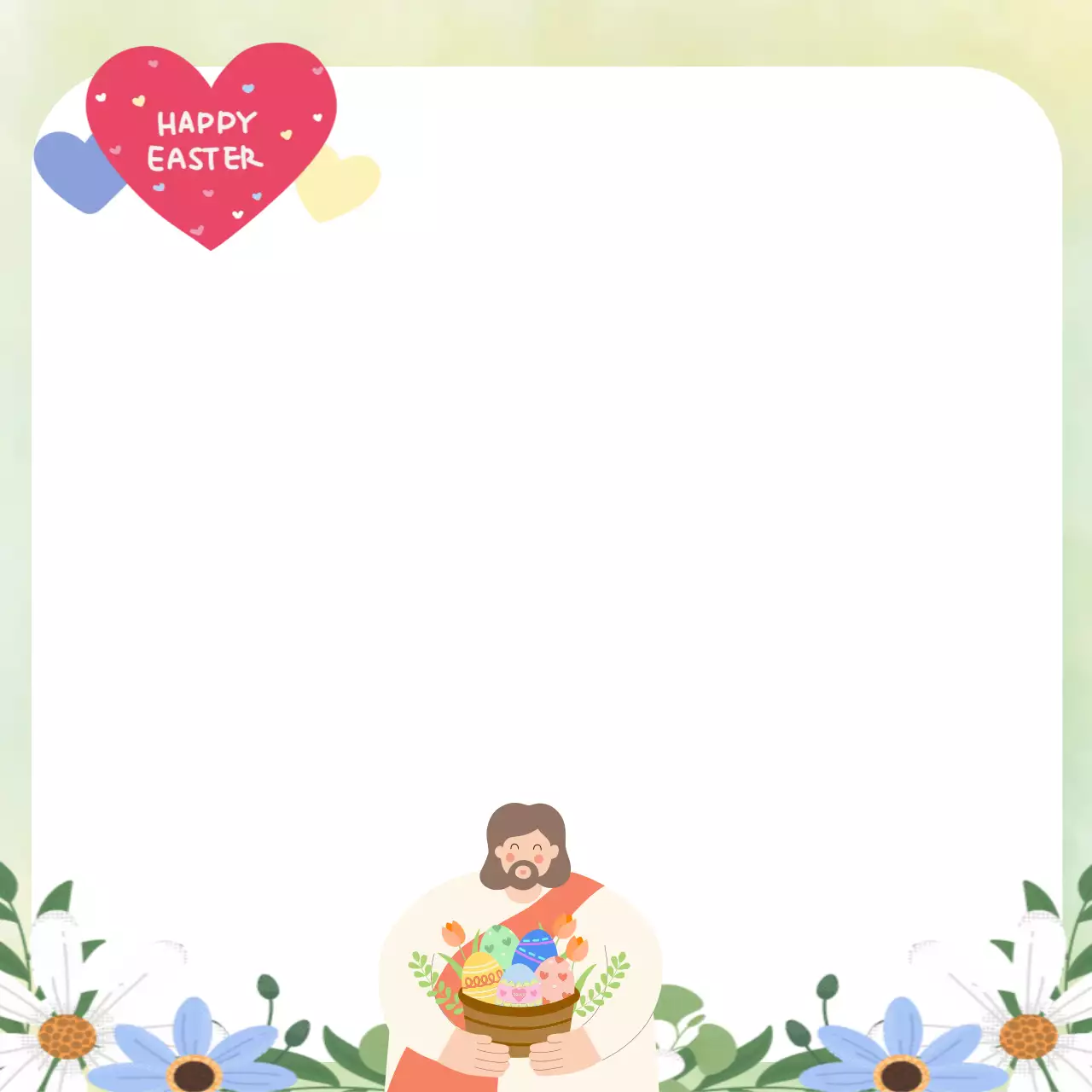 빨강 아기자기한 부활절 초대장