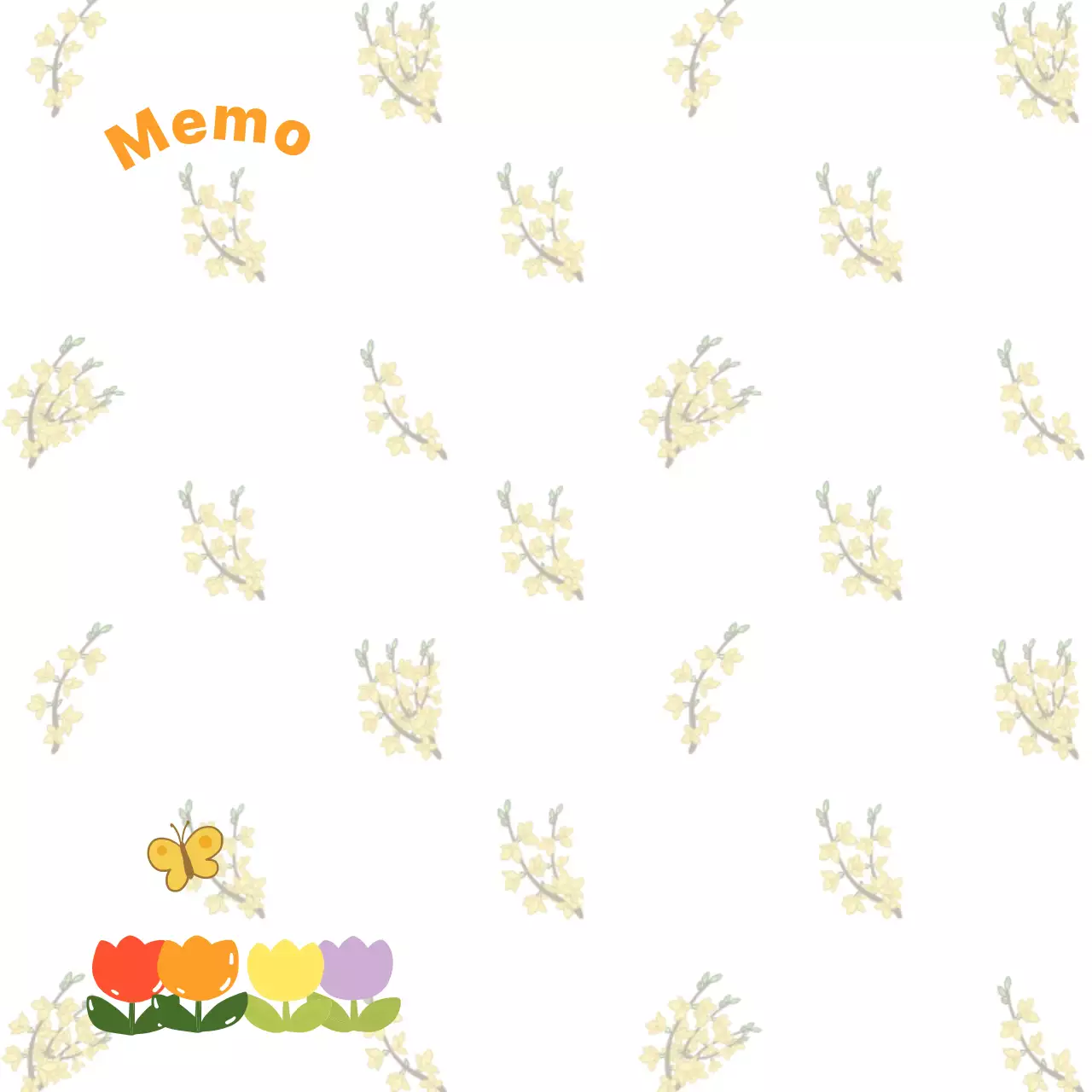 주황 아기자기한 메모지