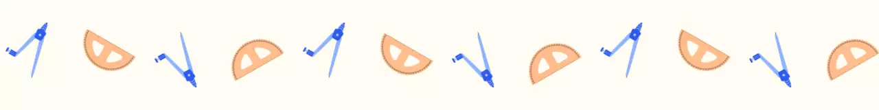 파랑과 주황색의 심플한 수학 도구 교육