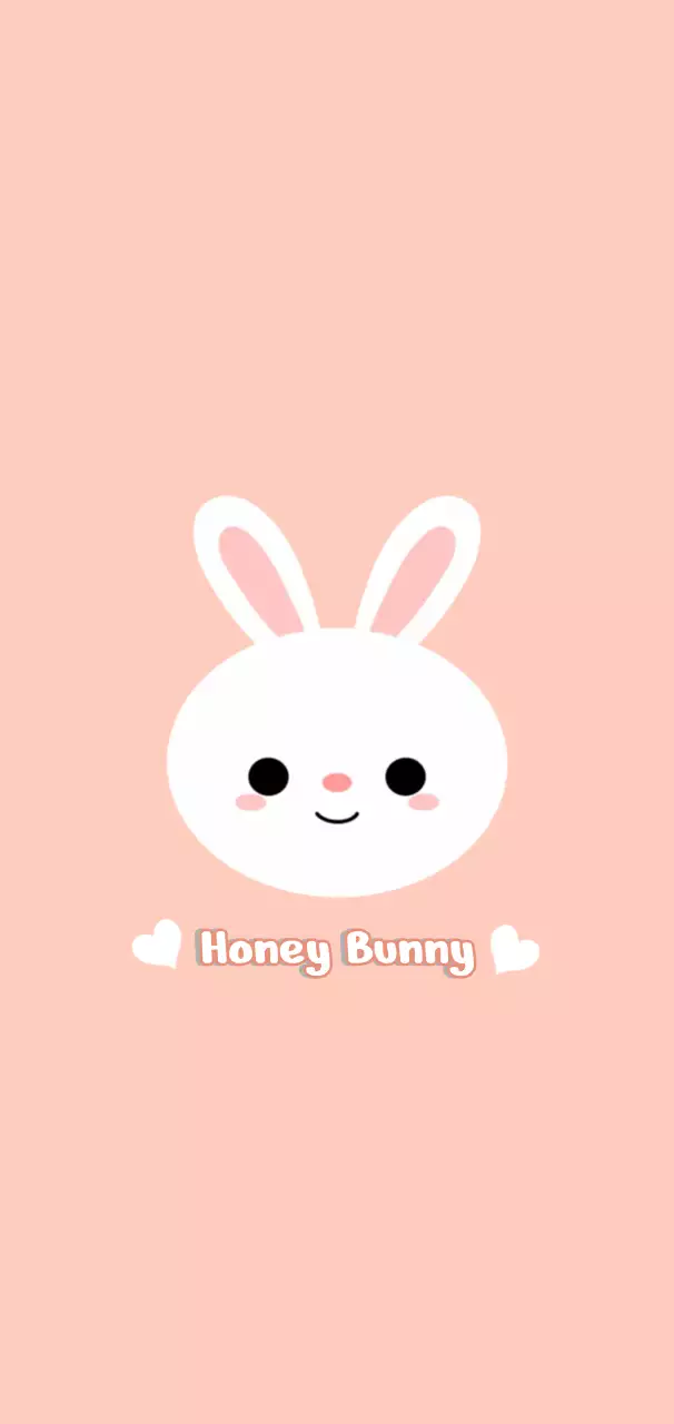 귀여운 분홍색 작은 토끼 캐릭터 월페이퍼