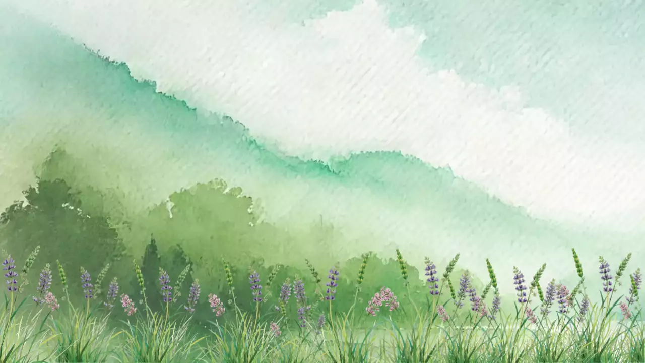 산악 자연 저널 배경 미니멀리즘 스타일의 연두색