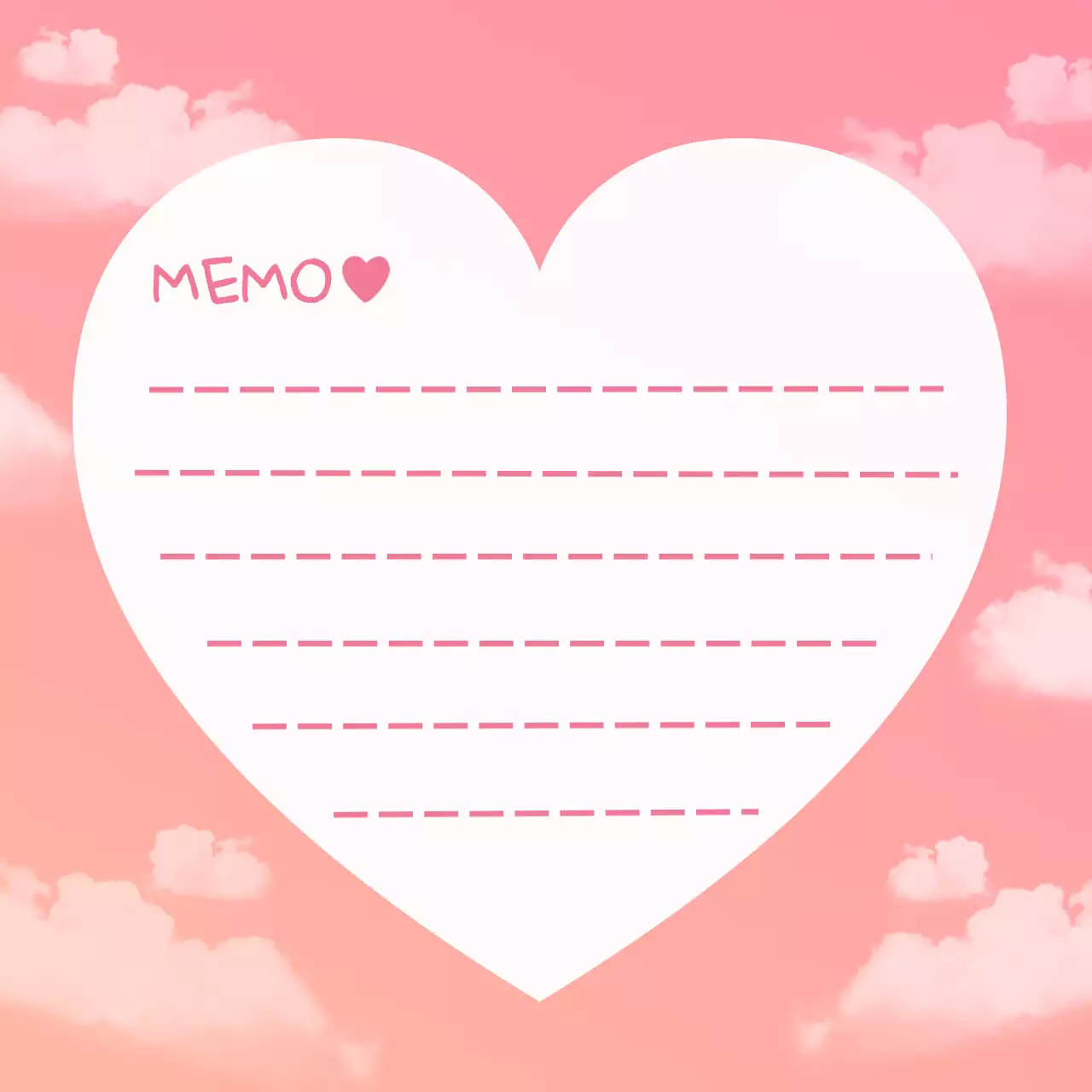 핑크 사랑스러운 하트 노트