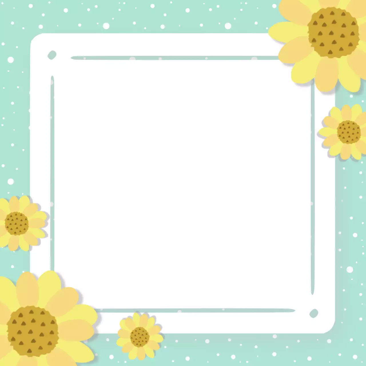 민트 심플 해바라기꽃 메모 노트