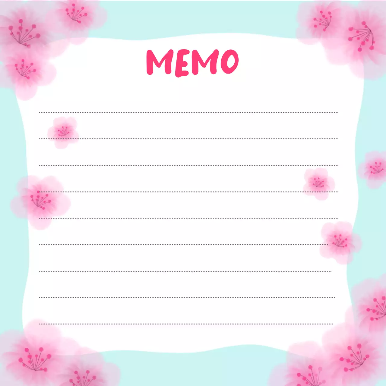 분홍색 아기자기한 메모