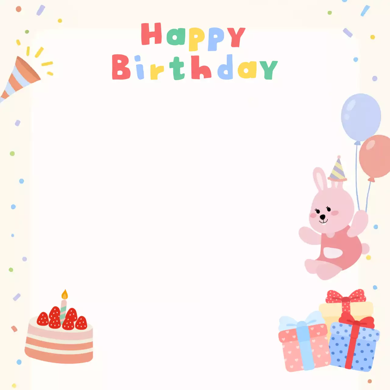 핑크 아기자기한 생일 축하 편지