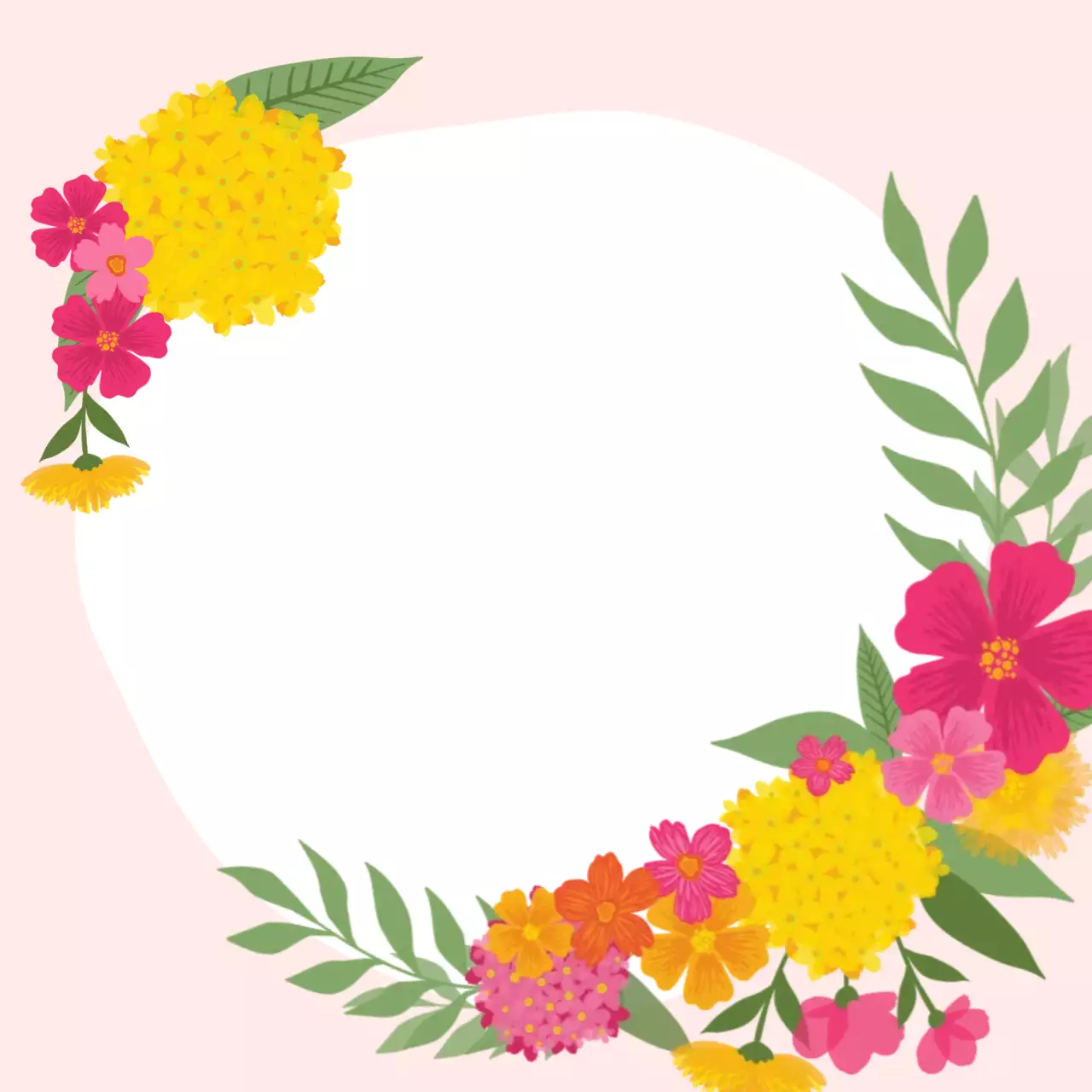 노랑 아기자기한 꽃장식 포토프레임