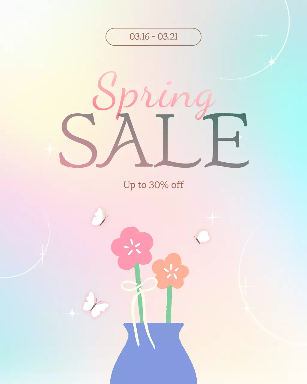 pink lovely spring sale promotion