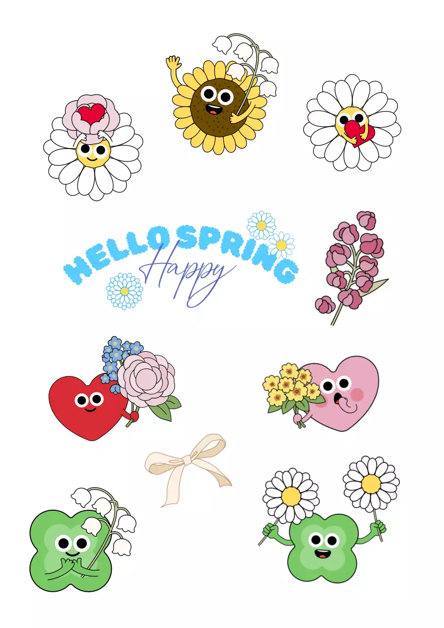 연두 아기자기한 봄꽃 꾸미기