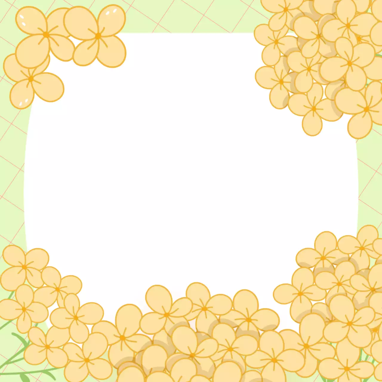 노란색 아기자기한 동글동글한 과일 프레임 메뉴판