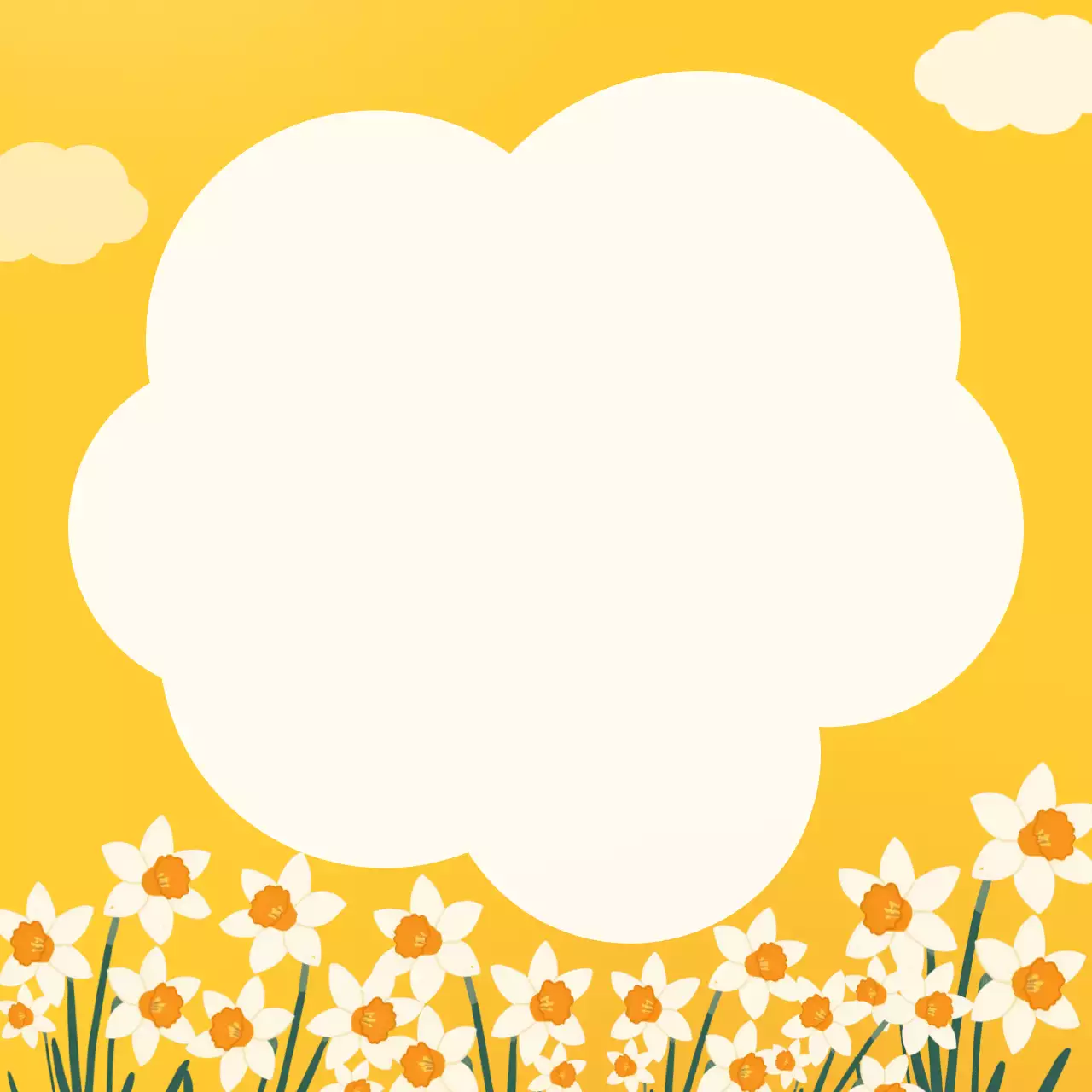 노랑 아기자기한 봄꽃 포토프레임