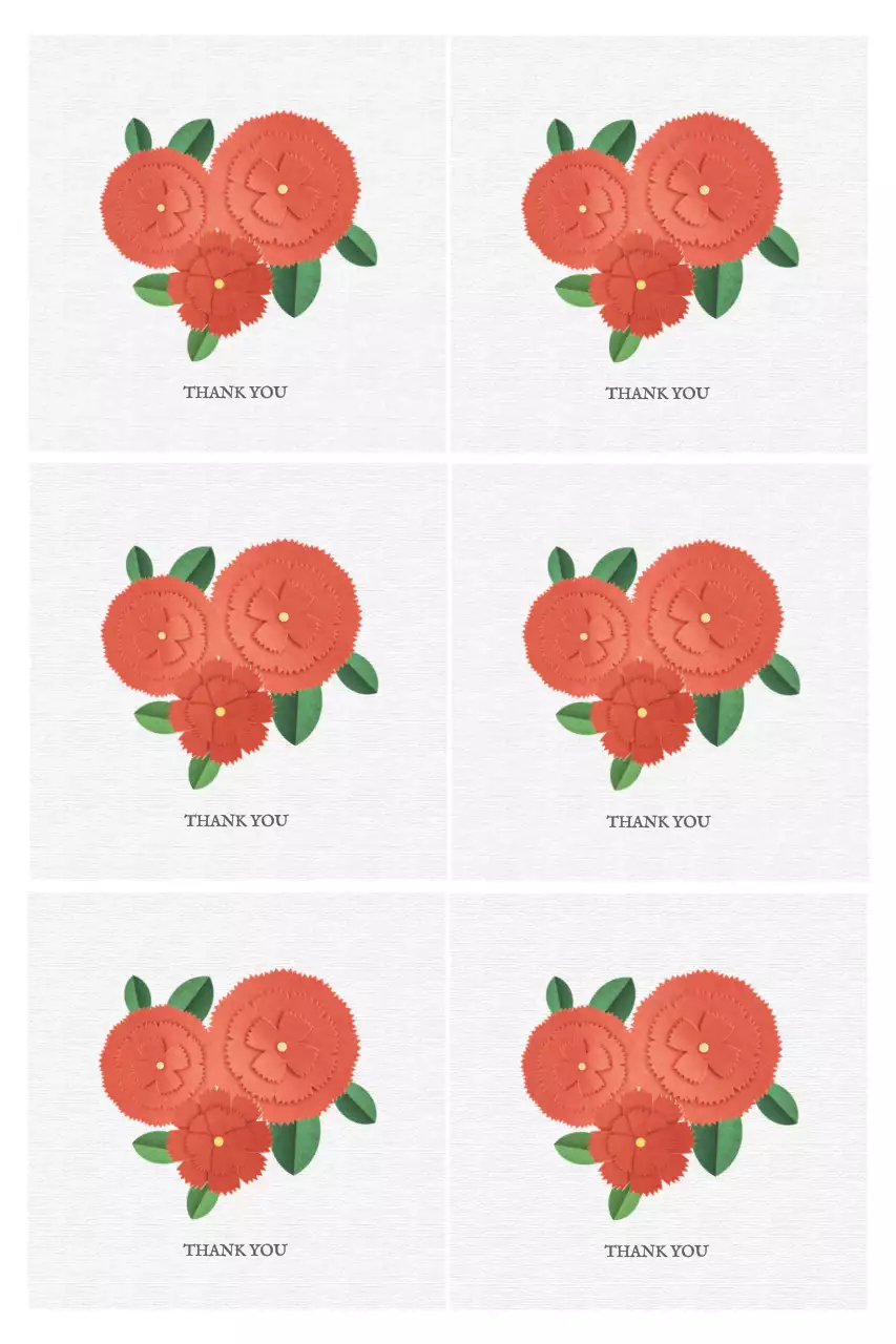 빨강 심플 감사 초대장