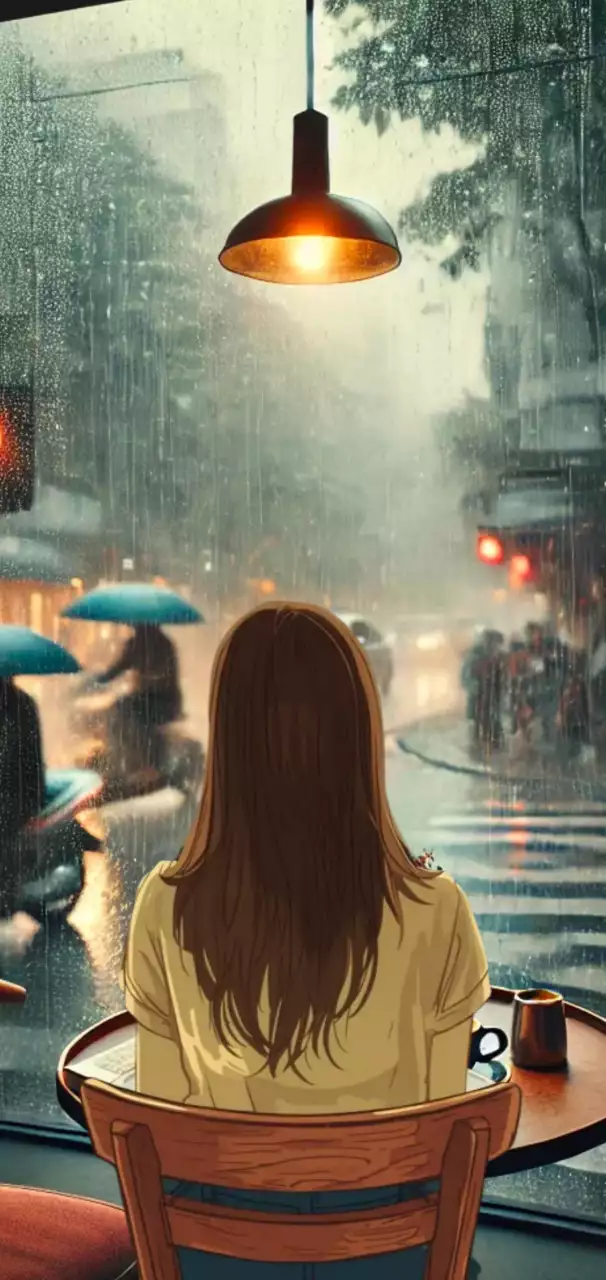 추운 비 오는 날의 회색 미니멀리스트 벽지