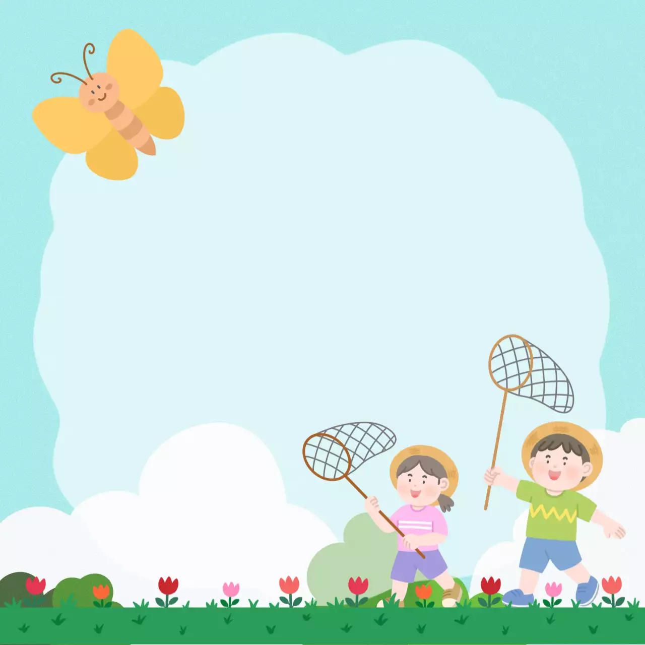 하늘색 아기자기한 곤충채집 노트