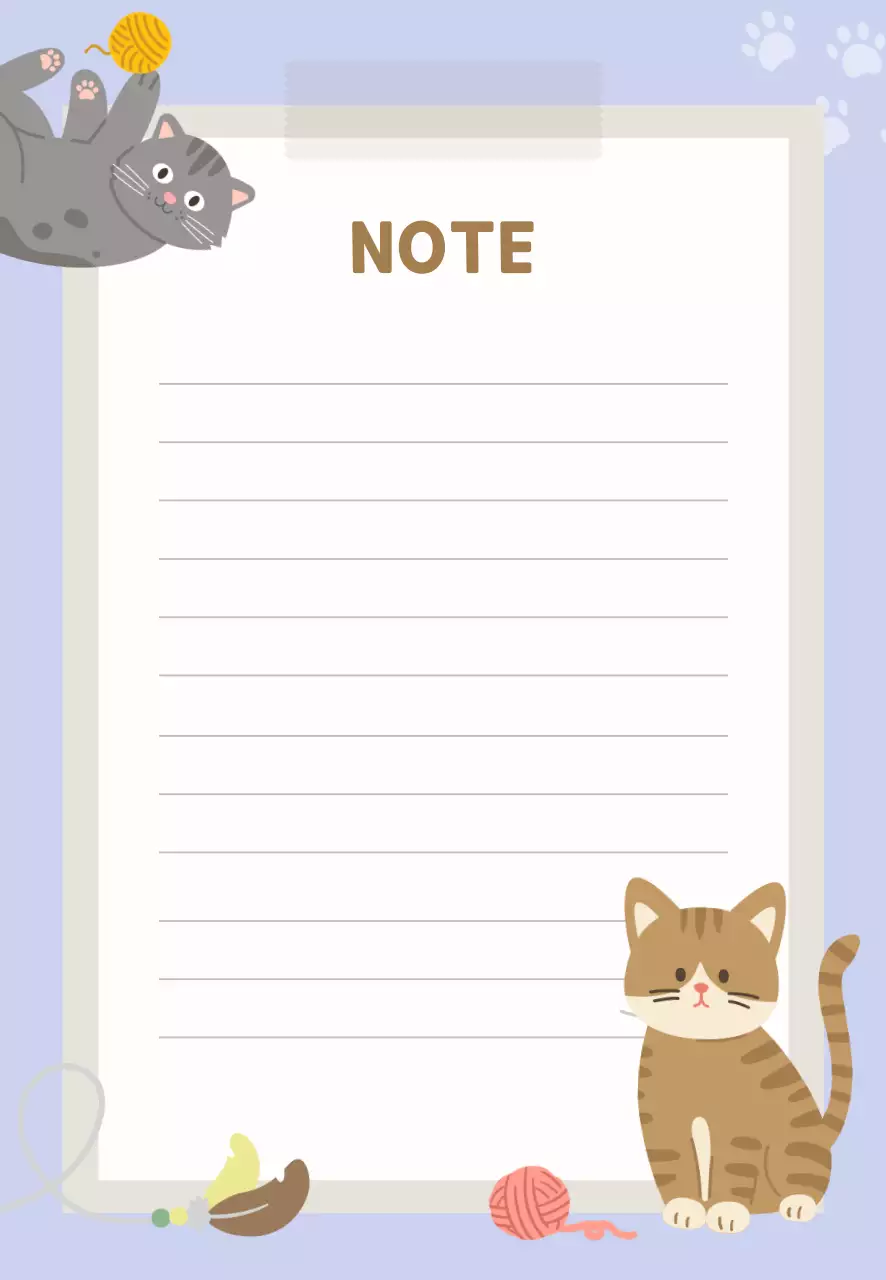 연보라 아기자기한 고양이 노트 프레임