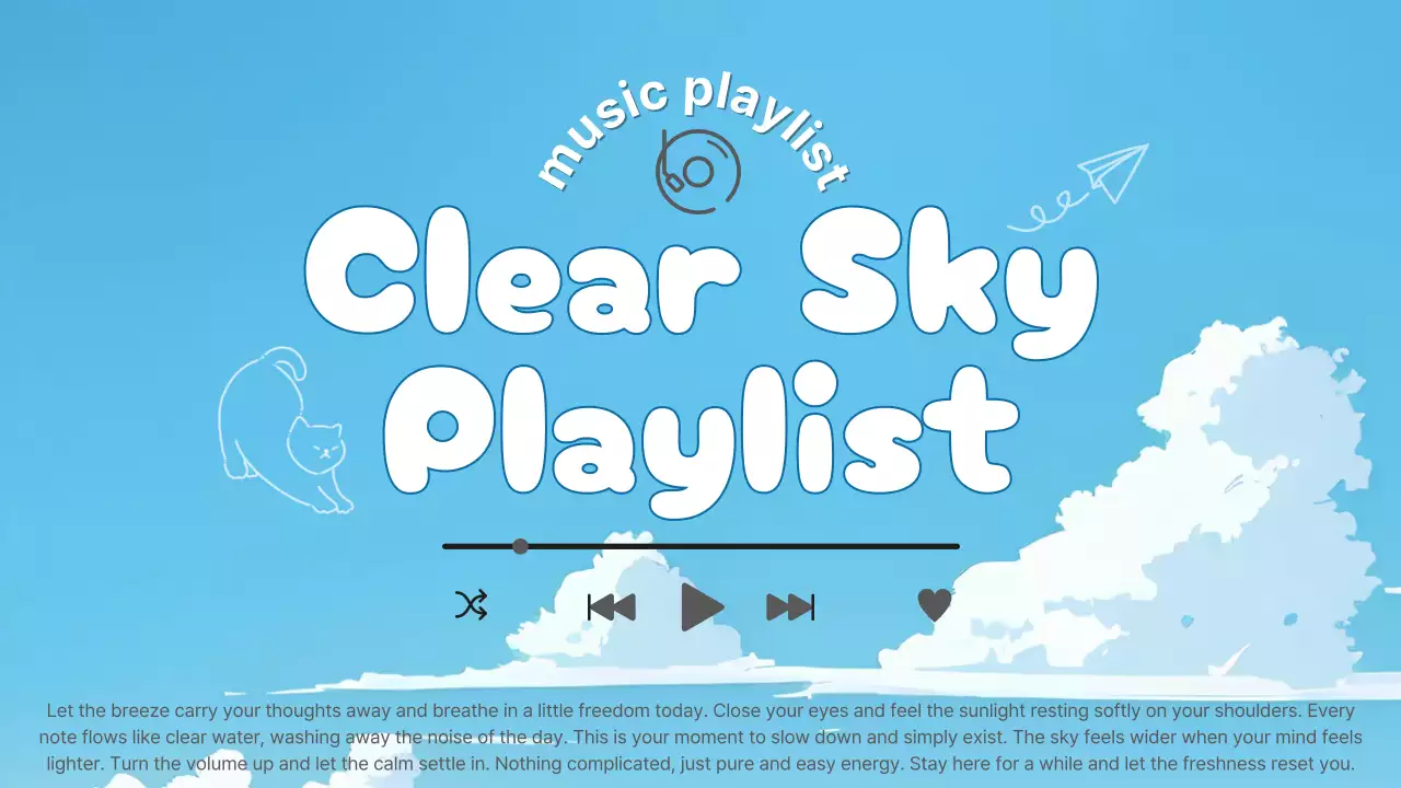 하늘색 심플한 플레이리스트