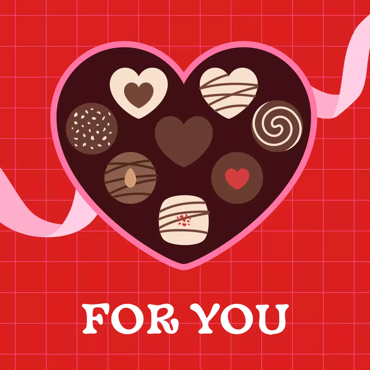 빨강 심플 발렌타인 초콜릿 선물