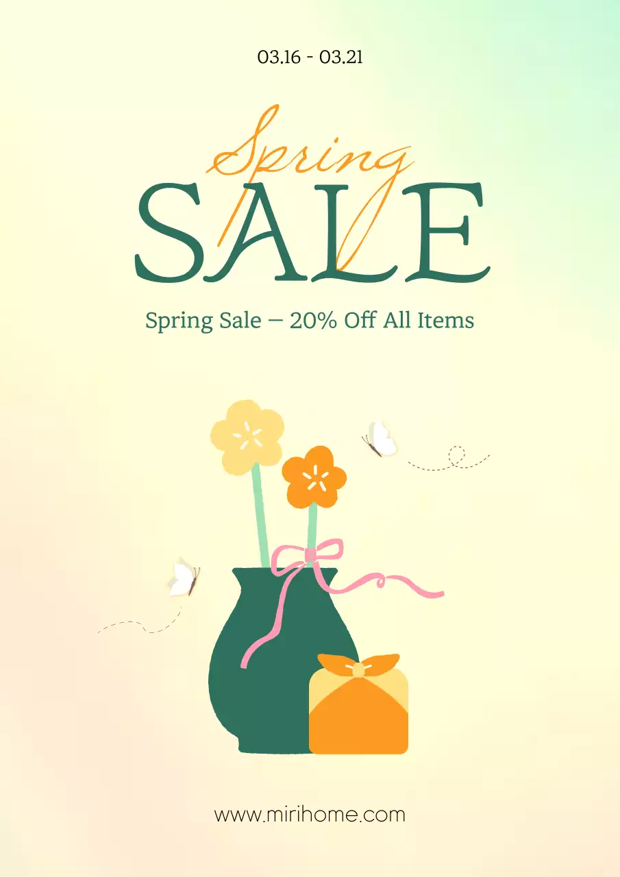yellow simple spring sale promotion