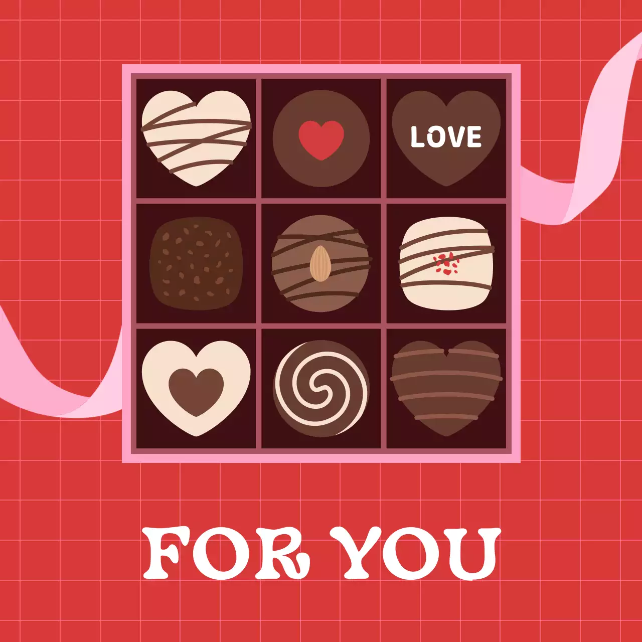 빨강 심플 발렌타인 초콜릿 선물