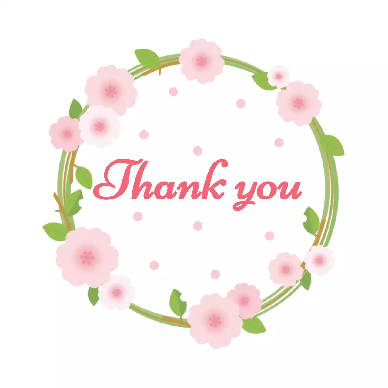 분홍색 아기자기한 감사 인사 엽서