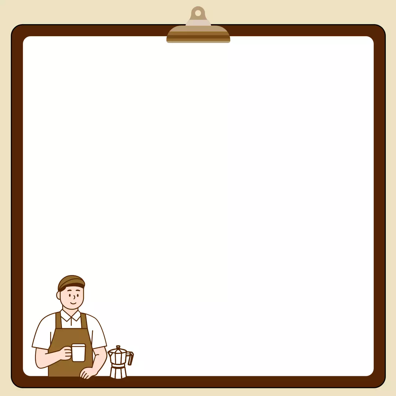갈색 심플 커피 주문 안내
