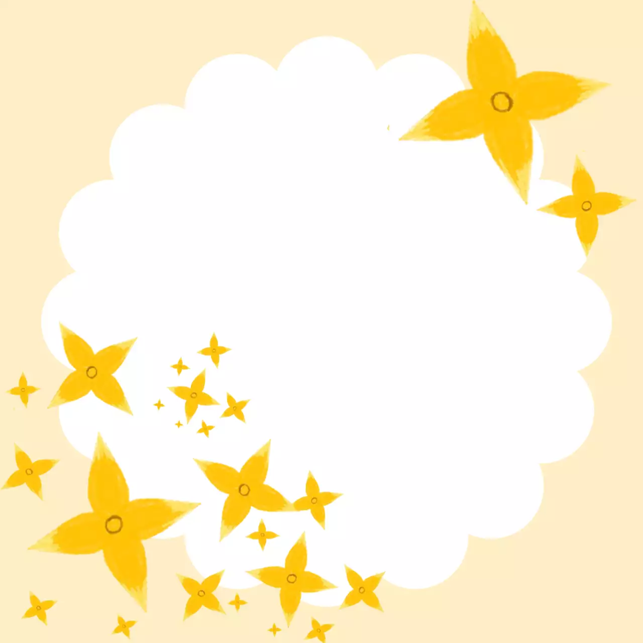 노란색의 귀여운 개나리 꽃 프레임