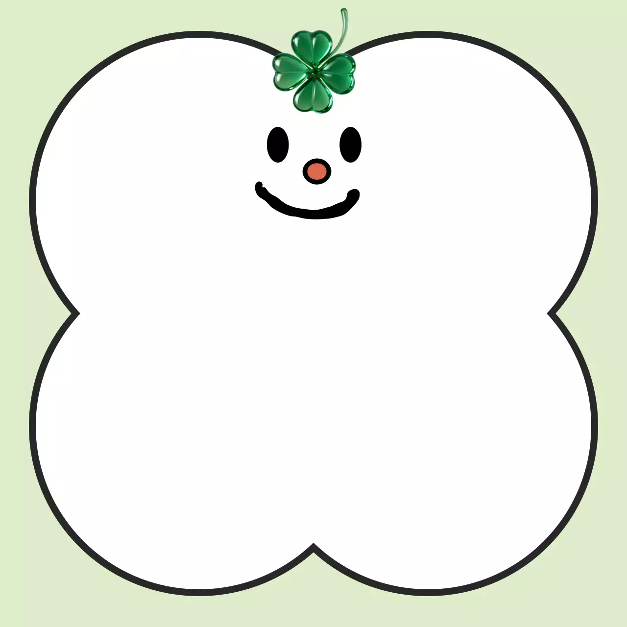 초록색 단순 행운 캐릭터 굿즈