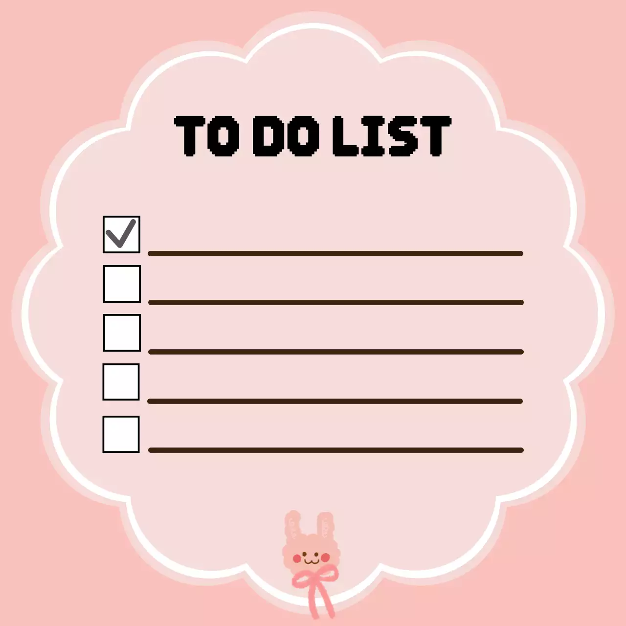 핑크 심플 체크리스트 메모
