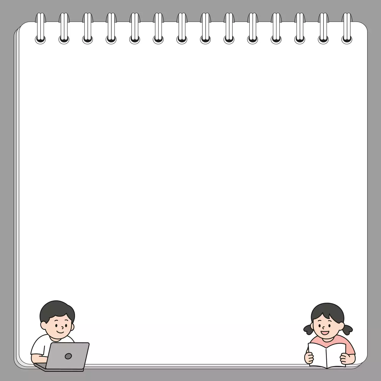 흰색 아기자기한 노트 필기