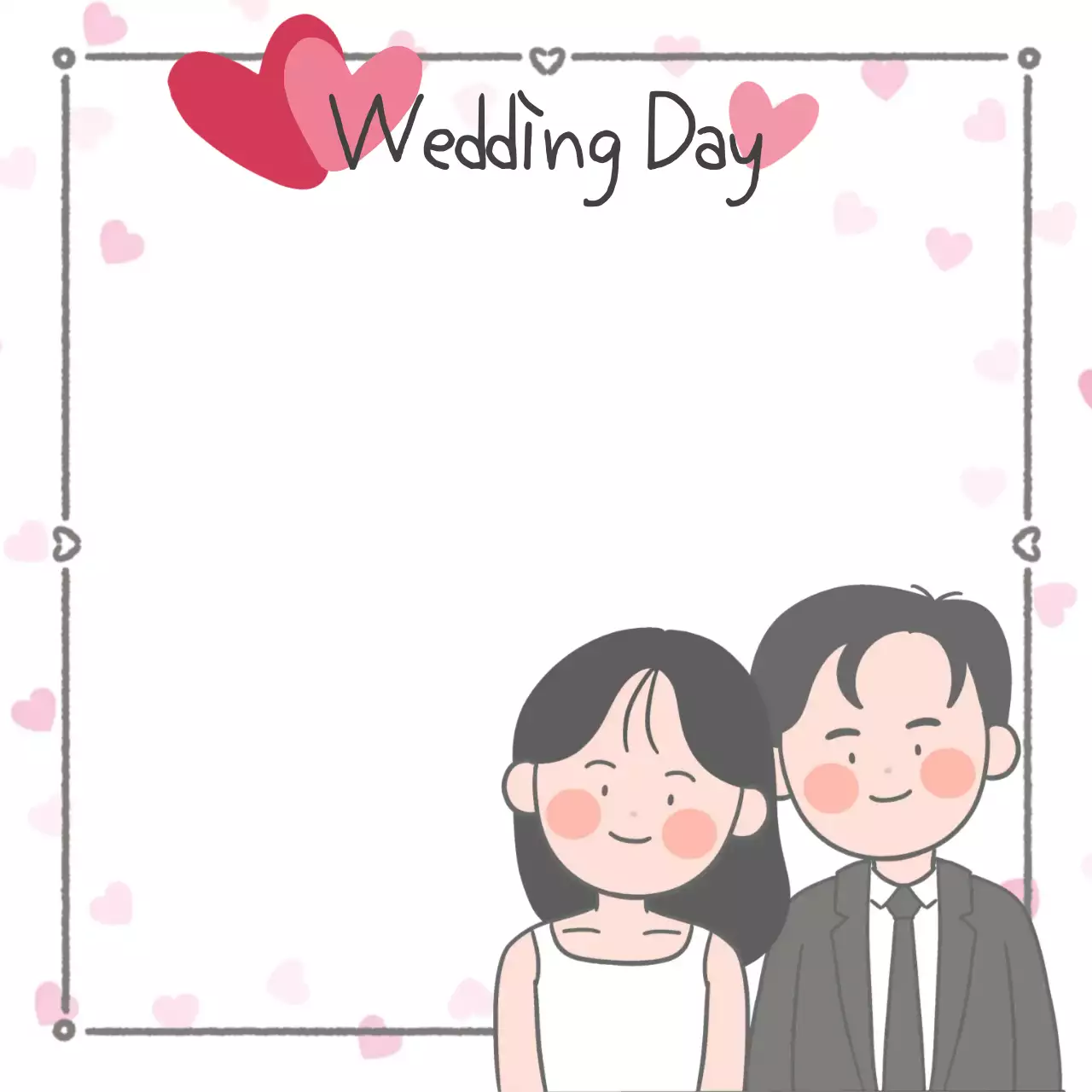 화이트 아기자기한 결혼식 초대장