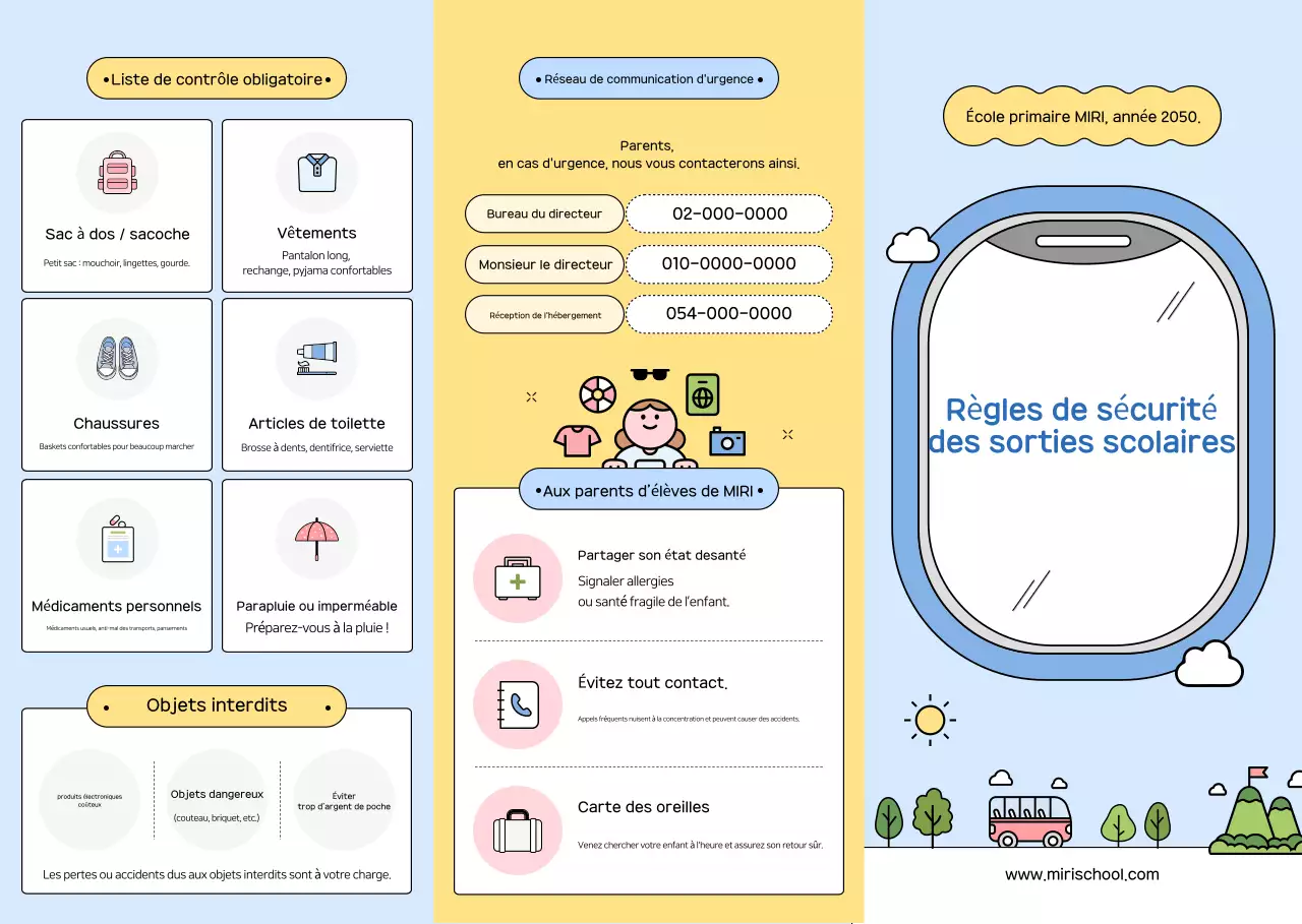 Directives bleues pour les activités mathématiques simples et sécuritaires lors d'une excursion
