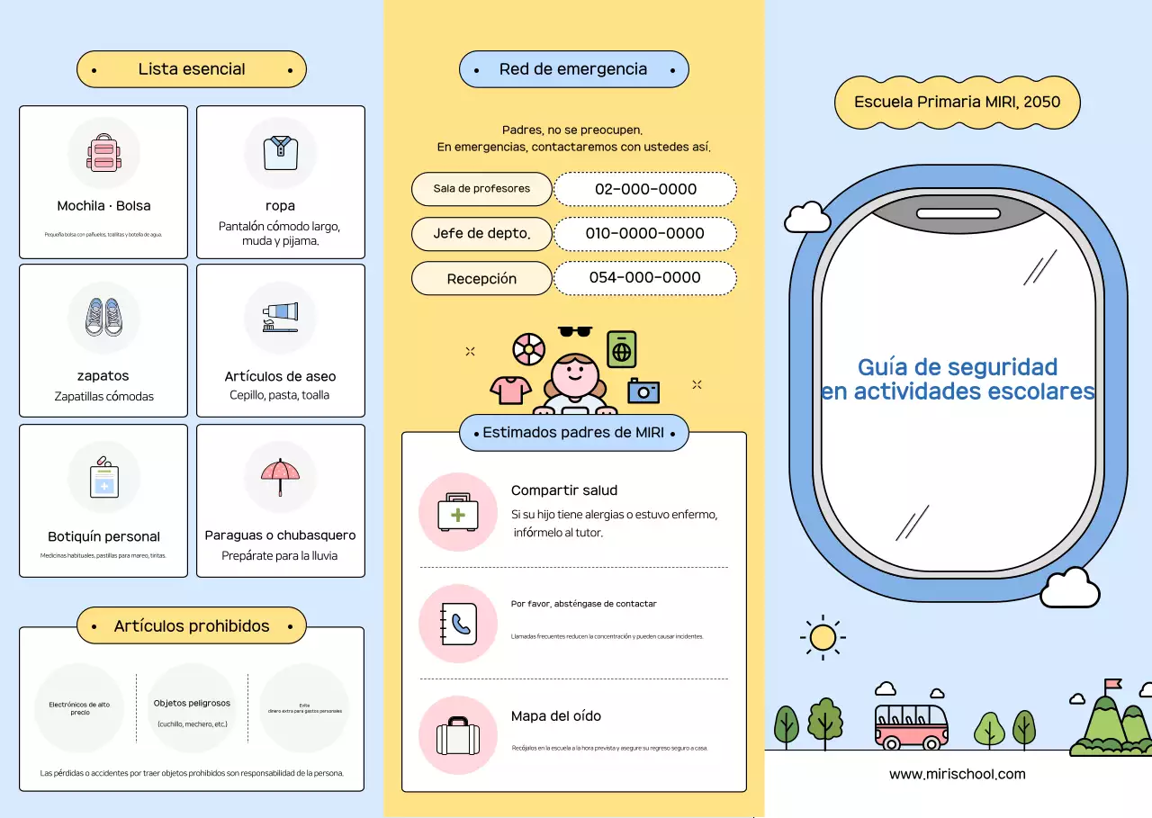Pautas para la actividad de Blue Simple Safe Math Trip