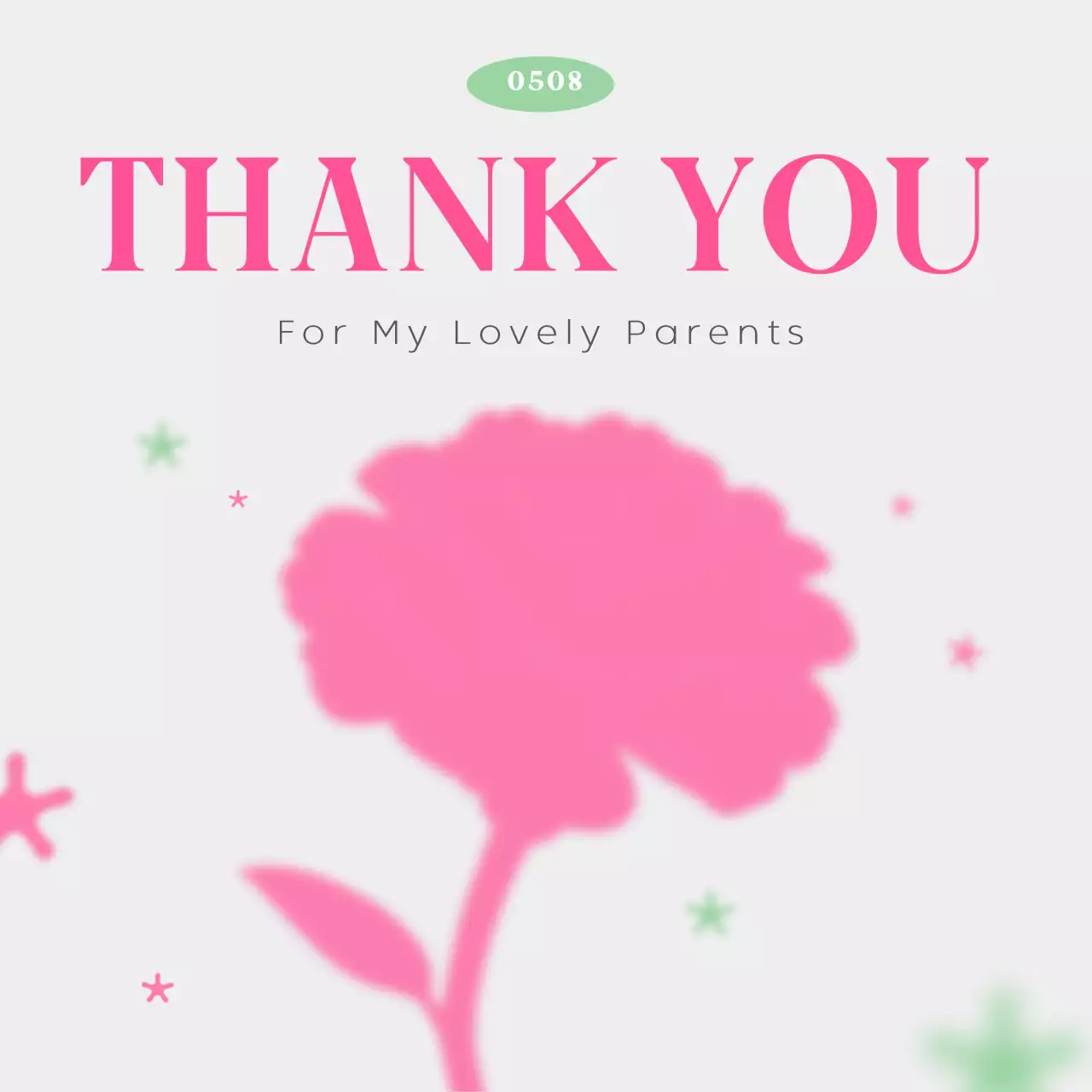 분홍색 미니멀 어버이날 기념