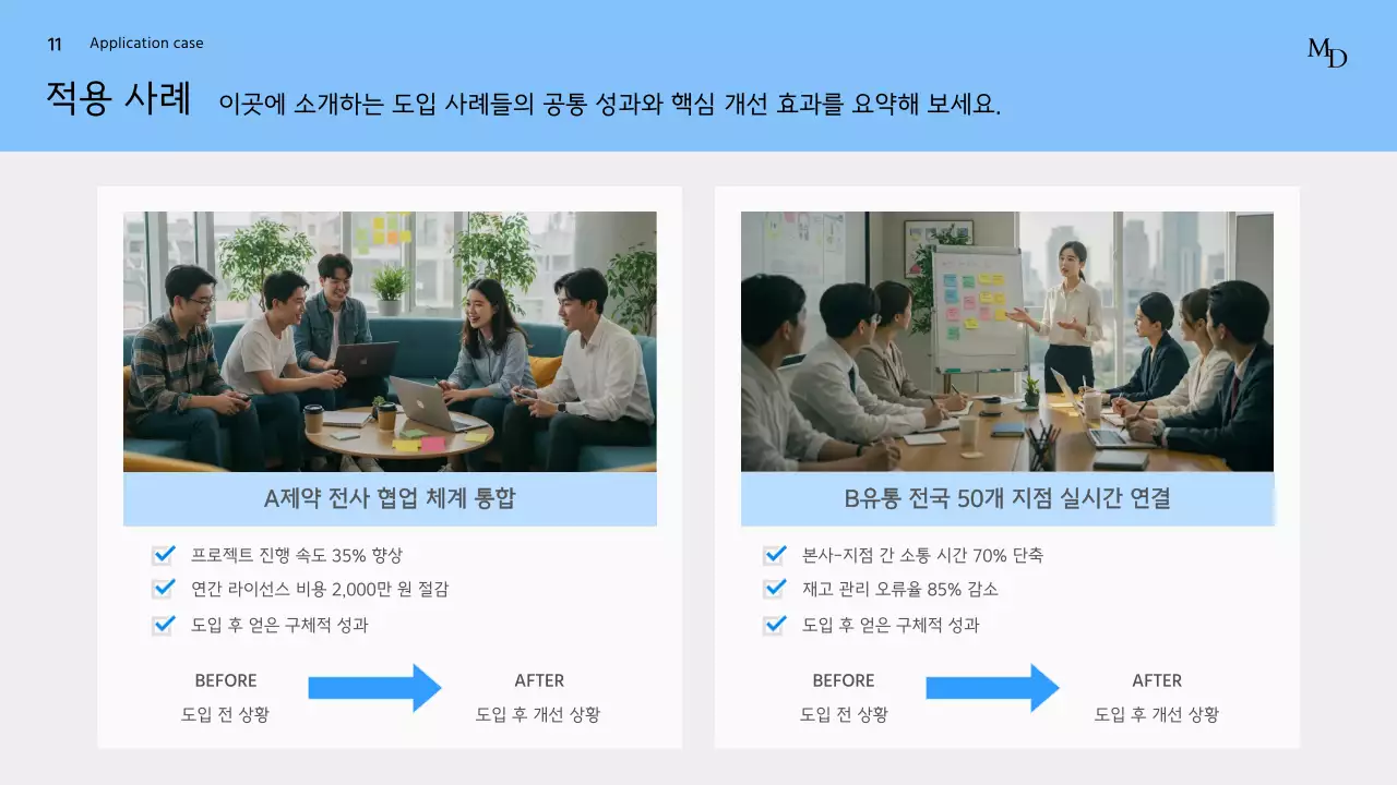 파랑 깔끔 맞춤형 솔루션 기획서