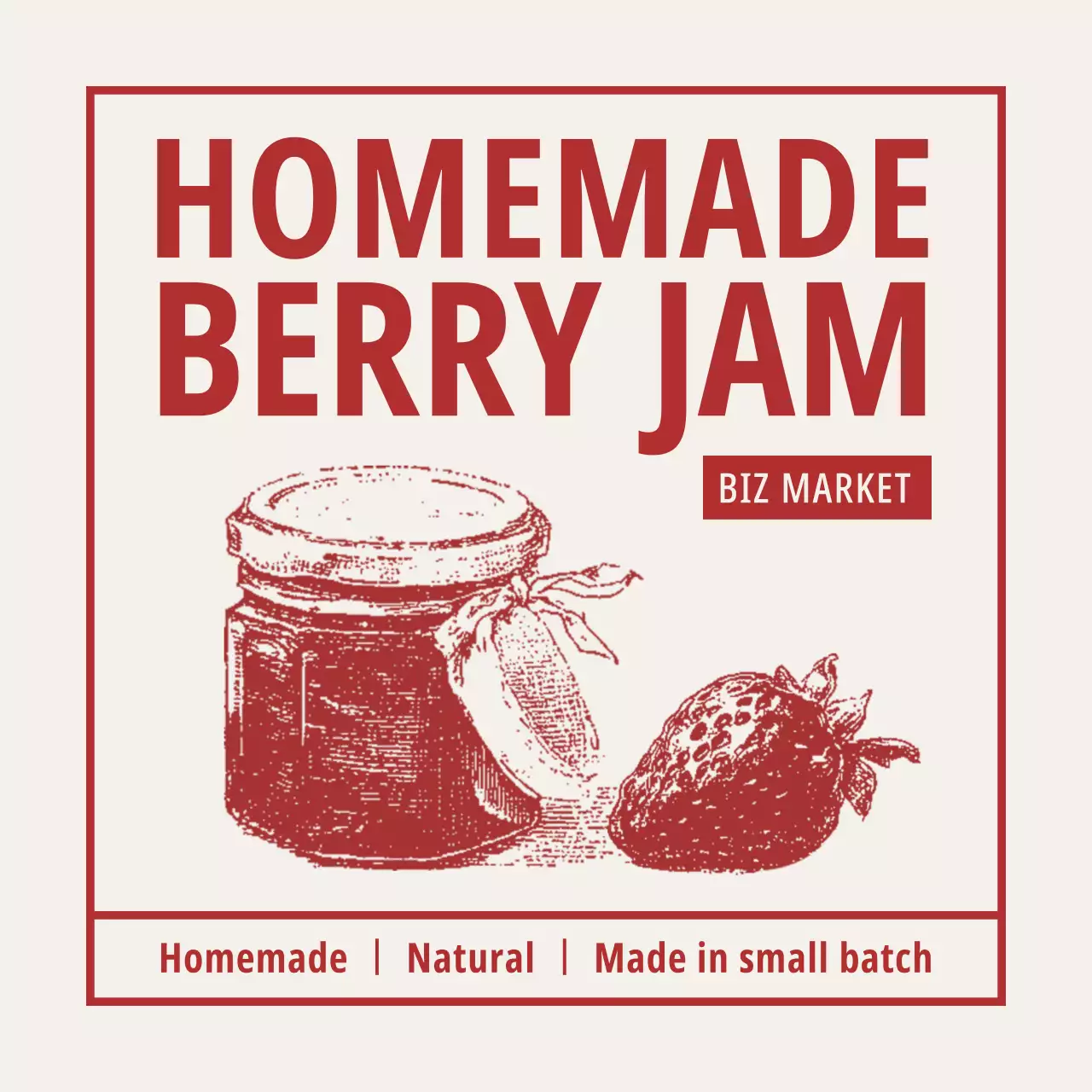 붉은색 복고 수제잼 홍보