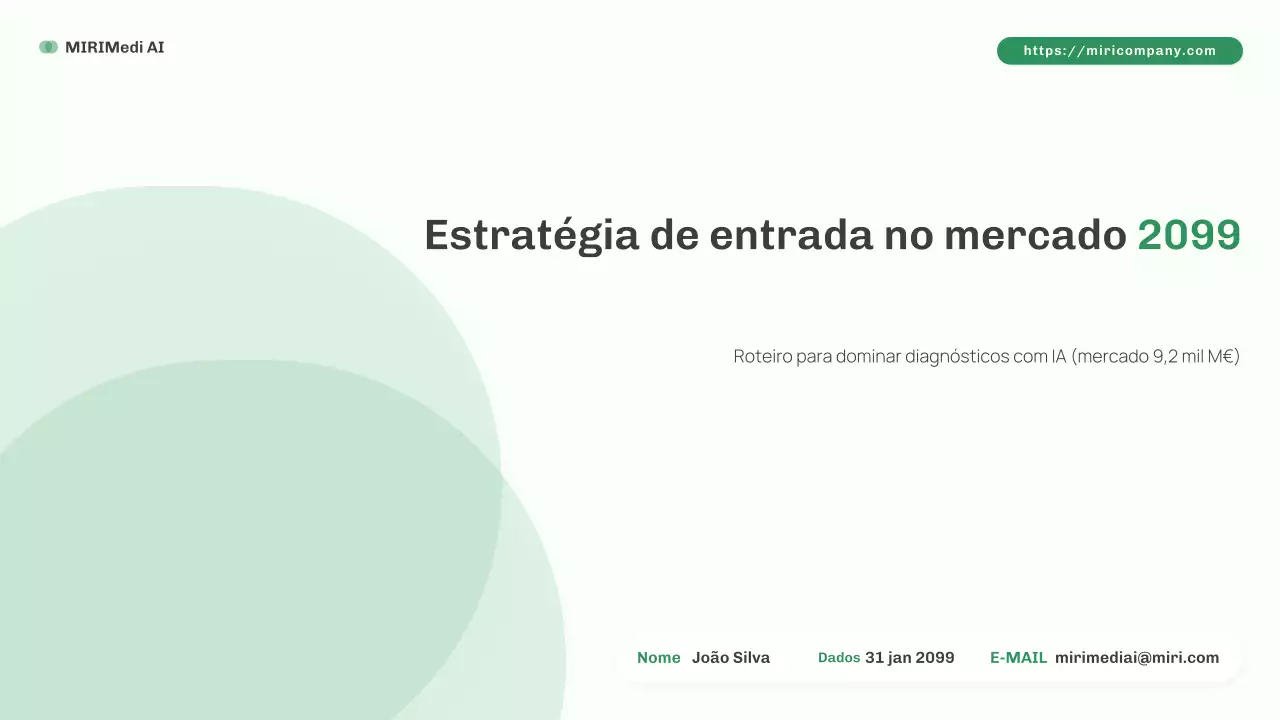 plano de mercado de IA minimalista e verde