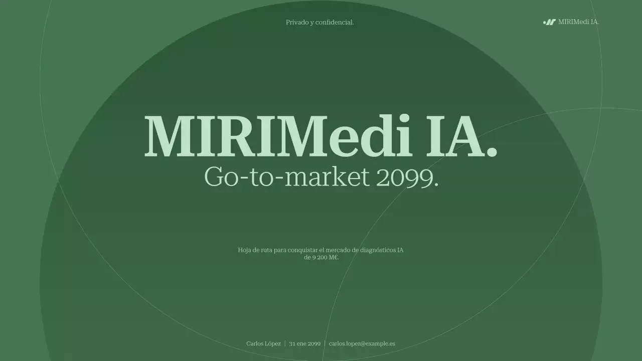 Plan de negocios de diagnóstico de IA moderno y ecológico