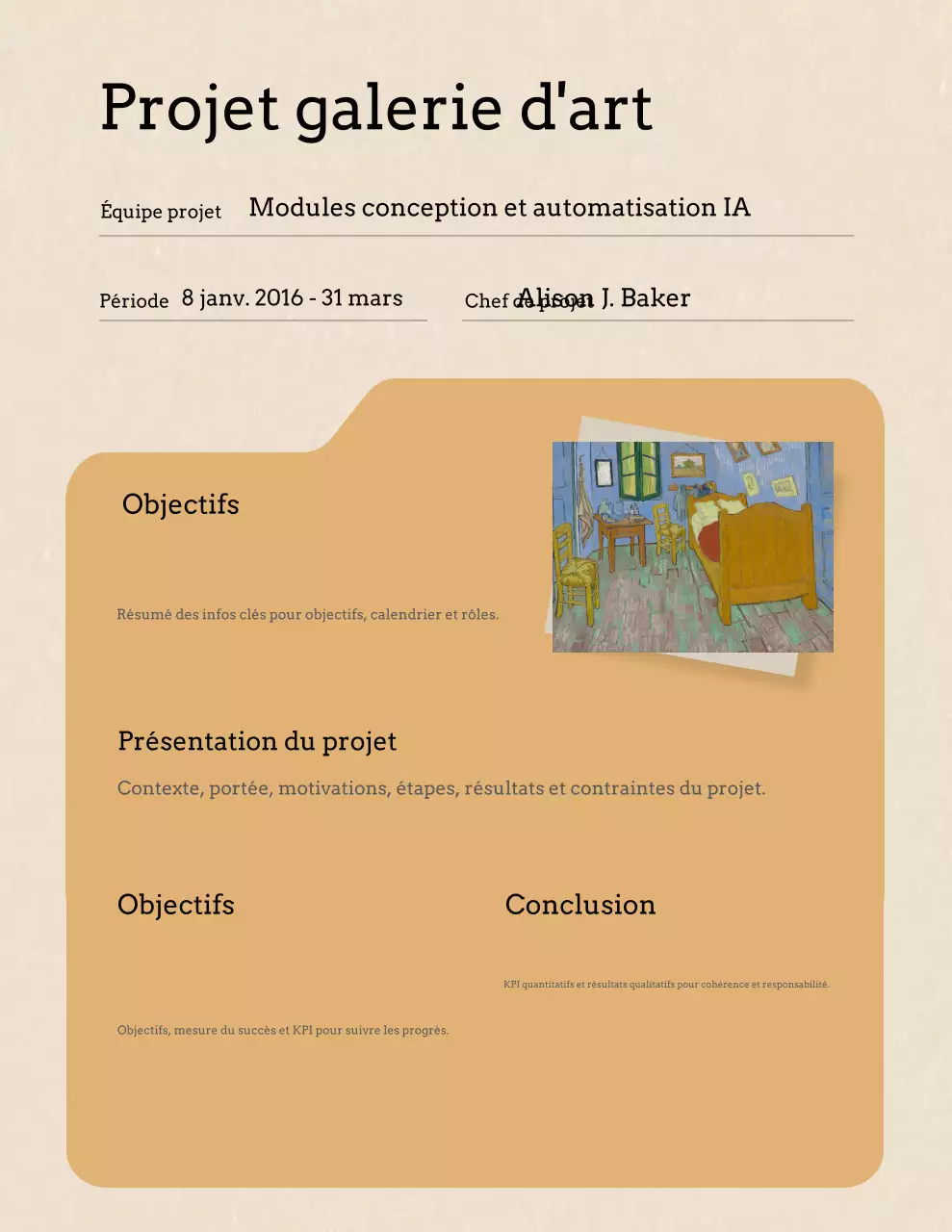 Lettre de document de projet minimaliste beige