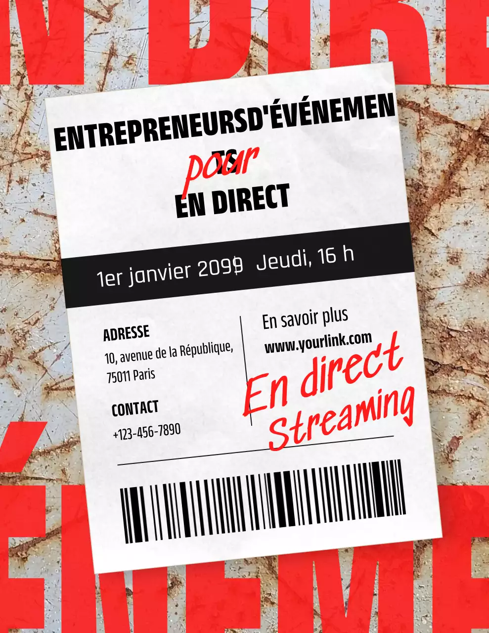 annonce d'événement urbain rouge