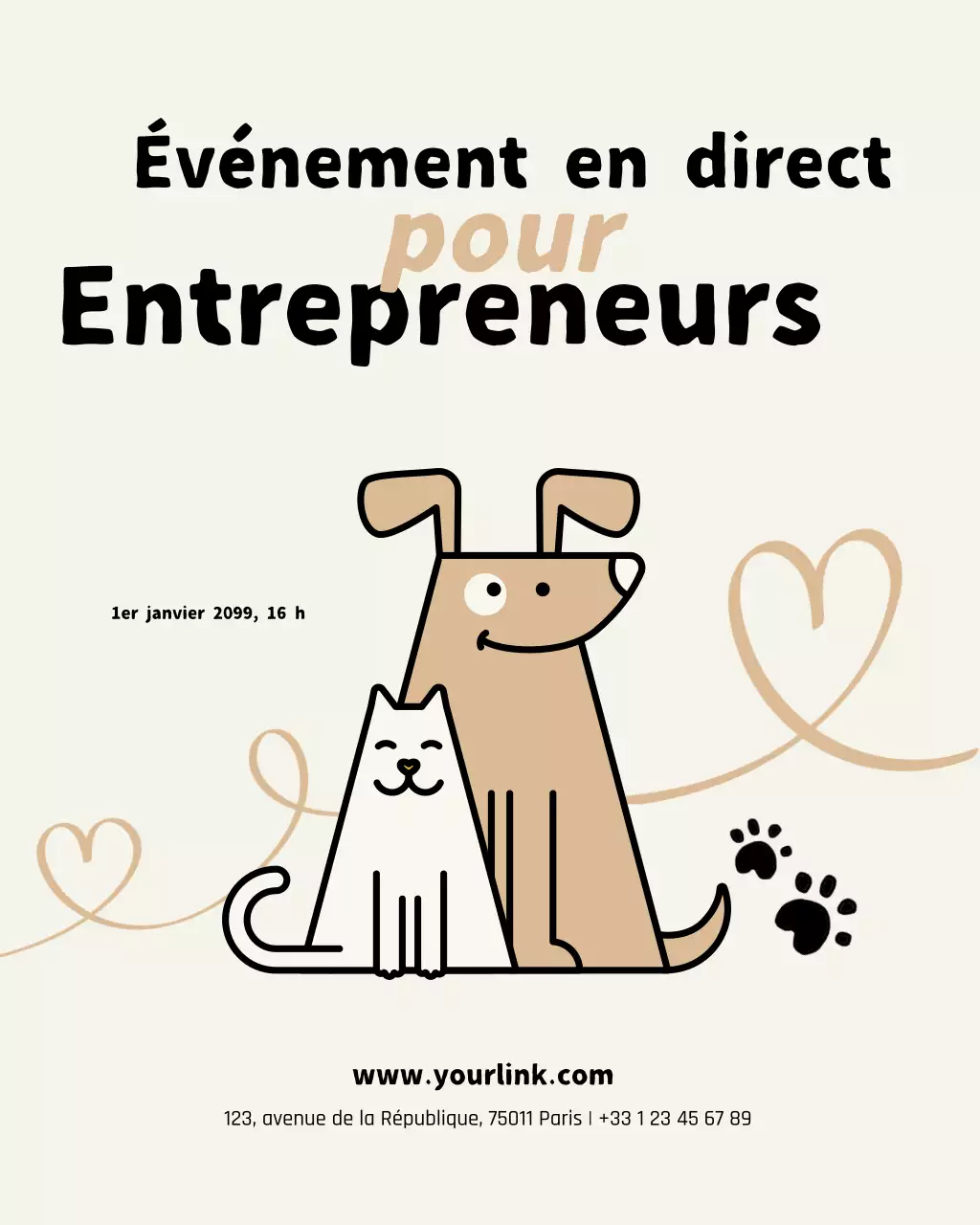 événement moderne beige pour entrepreneurs