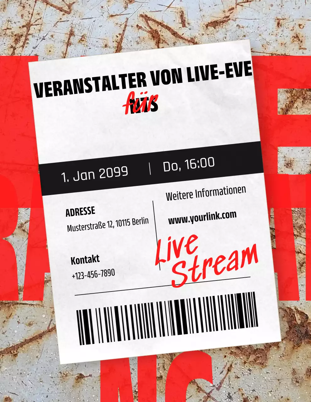 Ankündigung einer Veranstaltung im urbanen Raum