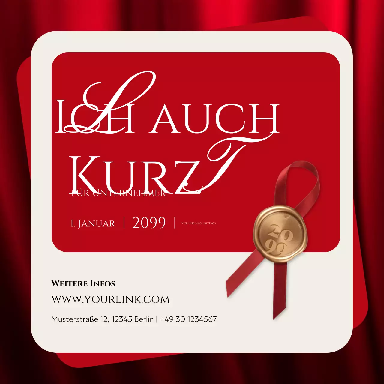 elegante rote Einladung für Unternehmer